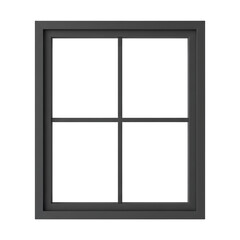 Dark gray window frame with four panes