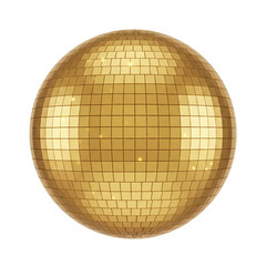 Shiny gold disco ball for parties
