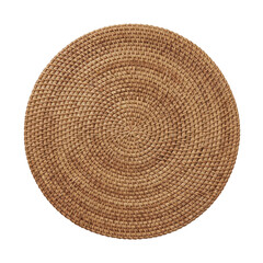 Obraz na płótnie Canvas Round woven rattan placemat top view Obraz na płótnie Canvas Round woven rattan placemat top view