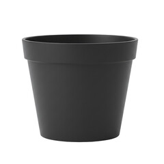 Empty black plastic flower pot mockup