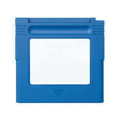 Retro blue video game cartridge mockup