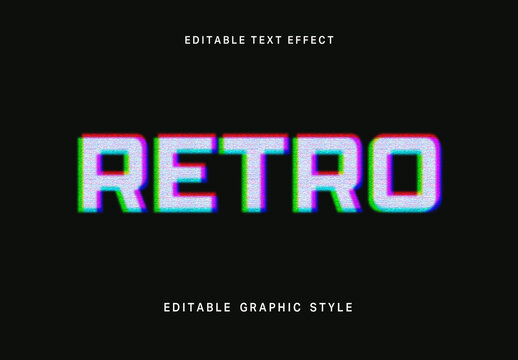 Colorful Chromatic Shift VHS Retro Text Effect Glitch Distortion Font