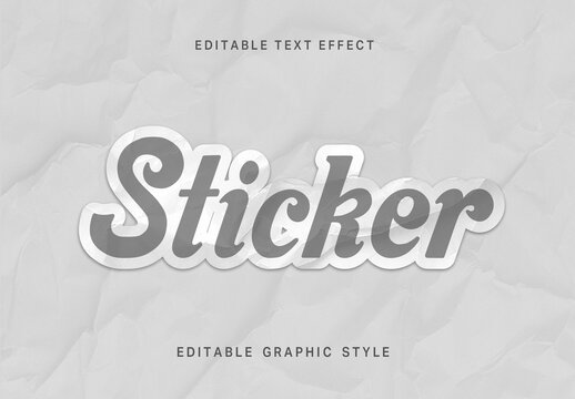 Grey Paper Sticker Text Effect Script Embossed Font