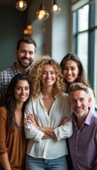 Cheerful group of friends posing together