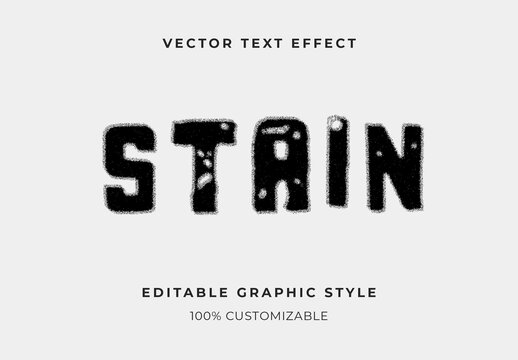 Black Ink Stamp Text Effect Grunge Distressed Stencil Font