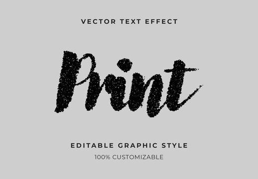 Black Ink Stamp Text Effect Rough Script Font