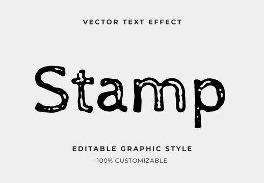 Black Ink Stamp Text Effect Eroded Bold Font