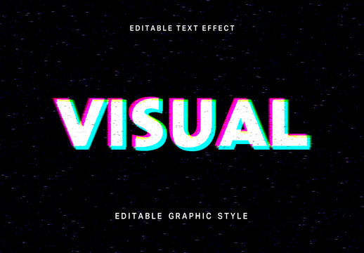 Colorful Chromatic Shift VHS Retro Text Effect Glitch Thick Font