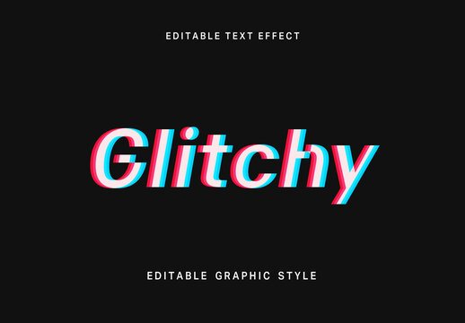 Red And Cyan 3D Anaglyph VHS Retro Text Effect RGB Bold Font