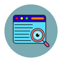 Website Search and Privacy Monitoring Icon Vector Illustration