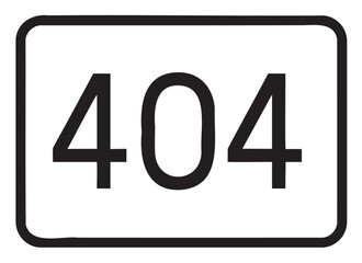 Black and image featuring the number 404 in bold font within a rectangular outline.