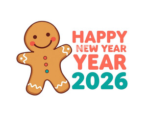 Pria roti jahe Natal manis terisolasi di atas putih siap untuk liburan Anda