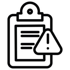 Clipboard and exclamation mark sign outline icon vector design good for web or mobile app