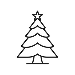 Fototapeta premium outline vector illustration of a christmas tree icon vector art