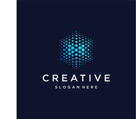 technology logo with modern technology elements