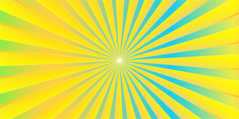 Vibrant yellow and blue sunburst radiating from the center with a bright glow