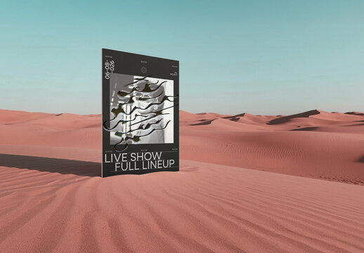 Surreal Desert Poster Mockup
