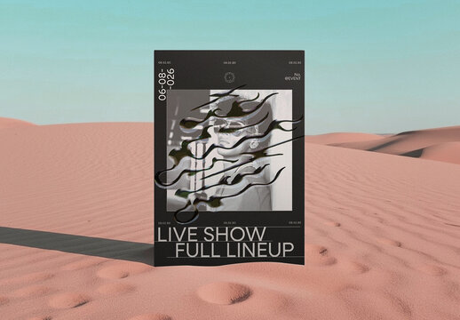 Surreal Desert Poster Mockup