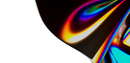 Captivating abstract composition. Vibrant rainbow colors mix and blend for visual interest and a...