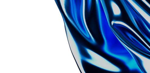 Dynamic abstract illustration of flowing blue liquid with white accents on a clean white background. Perfect for modern design projects and crea