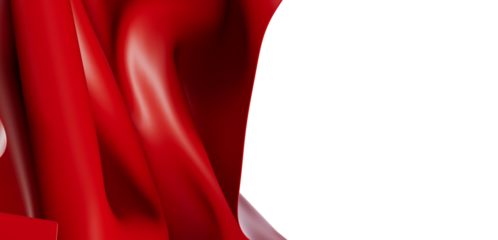 Elegant abstract image of red fabric draping, perfect for background, cover, or design projects. With ample white space for text placement and e