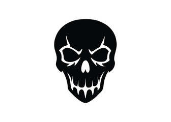 dark blood skull silhouette vector icon