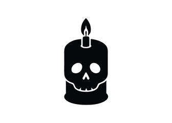 Obraz premium dark candle skull silhouette vector icon