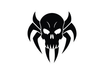 dark claw skull silhouette vector icon