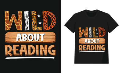Wild About Reading – Safari Animal Print Typography with Rustic Wooden Sign | Jungle Theme Classroom Graphic