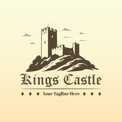 Naklejka premium Vintage Castle logo vector art. 