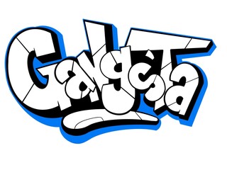 Gangsta graffiti, gangsta illustration with cool simple graffiti patterns