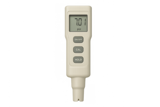 Digital ph meter measuring water quality neutral