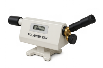 Digital polarimeter measuring optical rotation in science laboratory