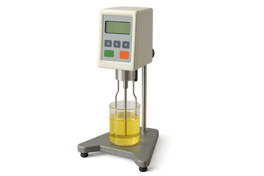 Viscometer measuring liquid viscosity in laboratory experiment