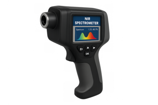 Handheld nir spectrometer analyzing spectrum data