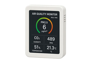 Air quality monitor detecting indoor environment metrics
