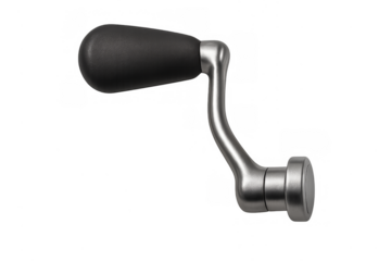 Fishing reel crank handle with black grip