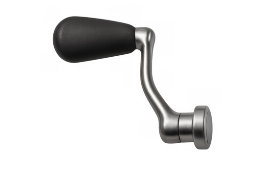 Fishing reel crank handle with black grip