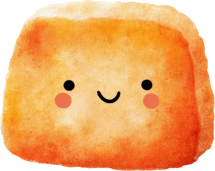 Cute Smiling Toast Plushie: A Delightful and Cheerful Design.