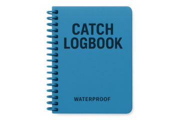 Blue waterproof catch logbook for fishing activity