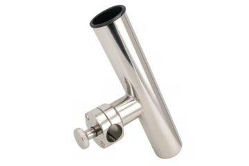 Stainless steel fishing rod holder with clamp mount