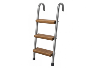 Ladder for swimming pool or boat, transparent background