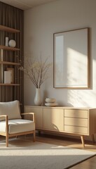 Serene modern living room with minimalist decor