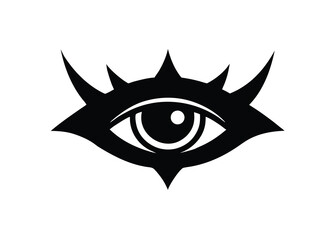 demon eye silhouette vector icon