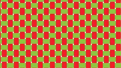 Vibrant Seamless Basket Weave Pattern in Red and Green Colors