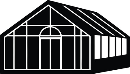  Greenhouse in Silhouette Vector illustration