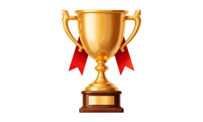 gold cup isolated on white background