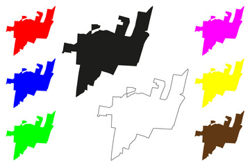 Cuautitlan city (United Mexican States, Mexico, Mexico State) map vector illustration, scribble sketch Cuautitlán map