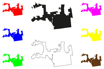 General Escobedo city (United Mexican States, Mexico, Nuevo Leon State) map vector illustration, scribble sketch General Escobedo map