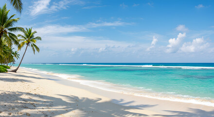 Fototapeta premium Tropical beach paradise features turquoise water